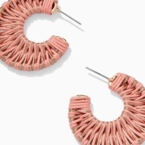 Stella & Dot Elegant Pink & Gold Hoop Earrings